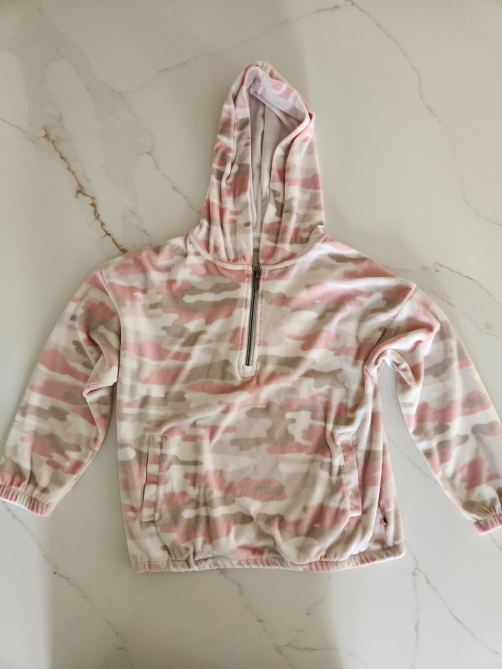 Lucky Brand  fleece quarter zip hoodie size small